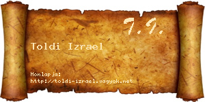 Toldi Izrael névjegykártya